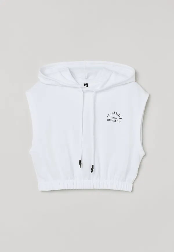 H & M - Cropped hoodie - Vit
