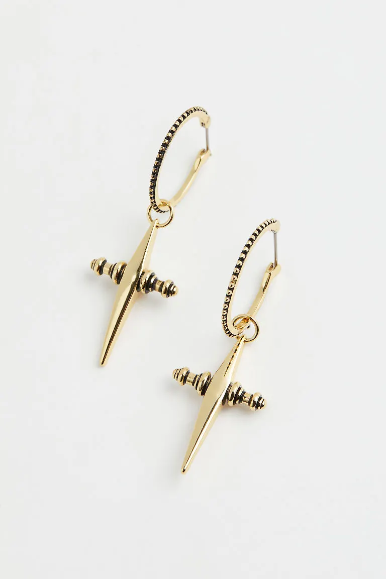H & M - Cross Örhängen - Guld