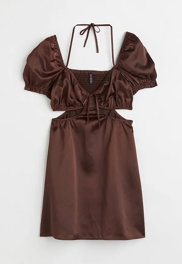 H & M - Cut out-klänning - Brun