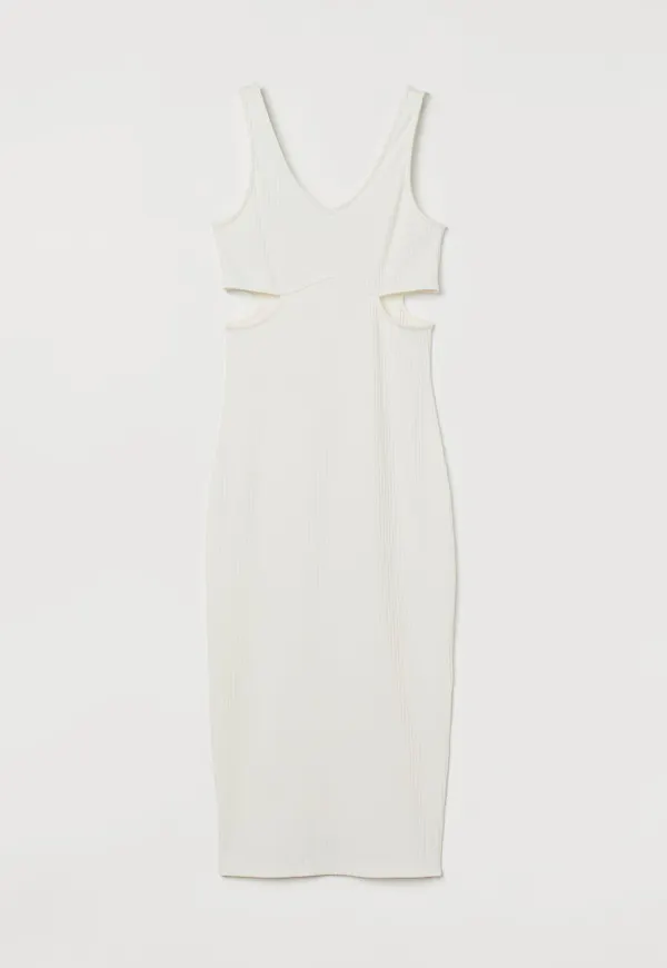 H & M - Cut out-klänning - Vit