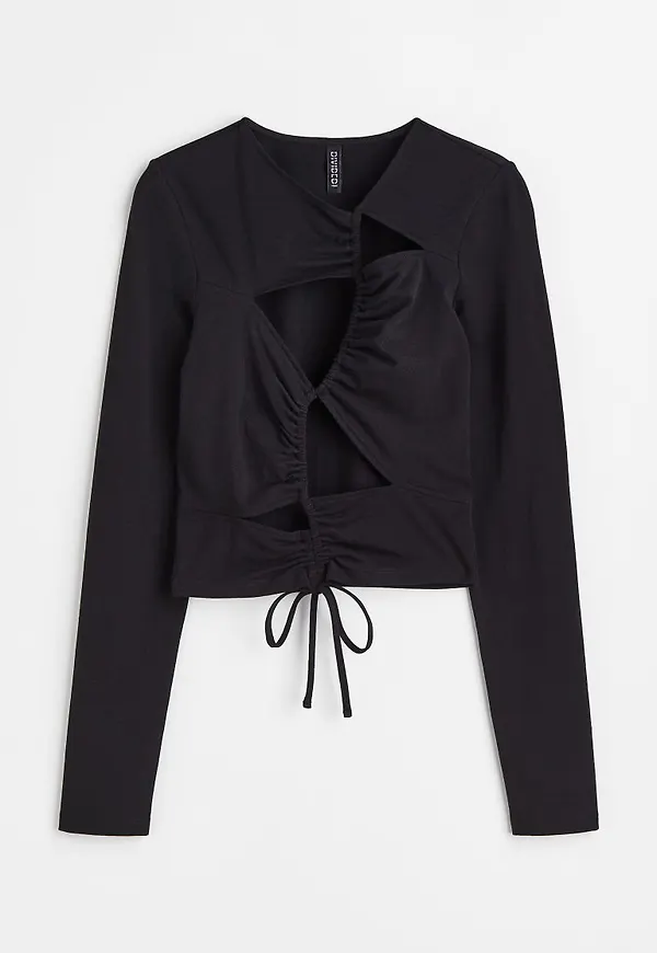 H & M - Cut out-topp - Svart