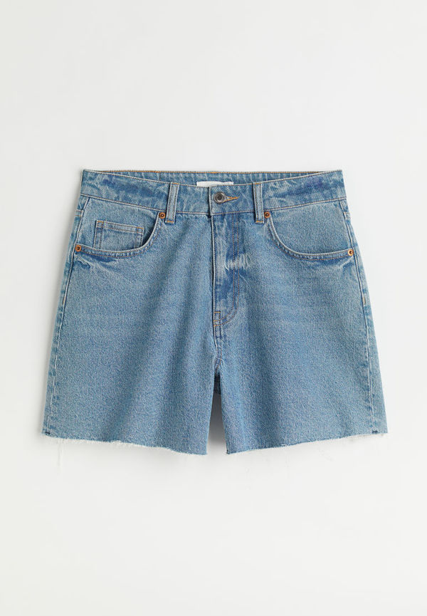 H & M - Denim shorts High Waist - Blå