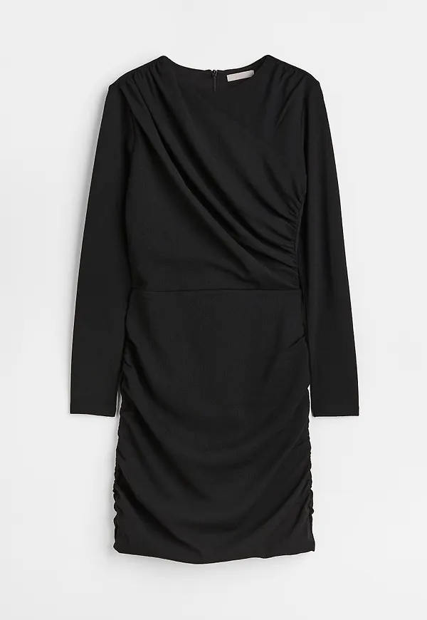 H & M - Draperad bodycon-klänning - Svart
