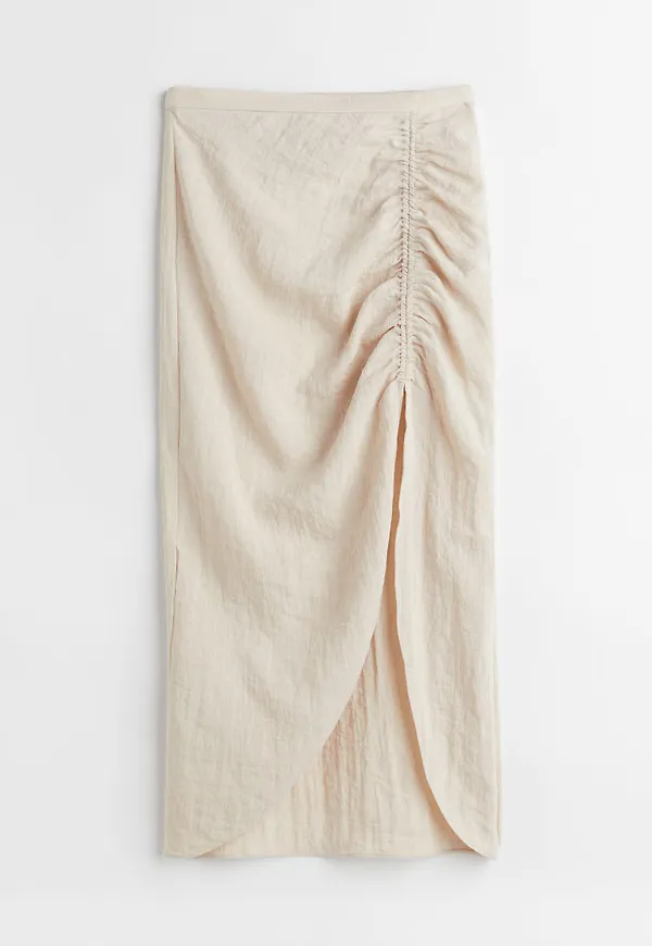 H & M - Draperad kjol - Beige