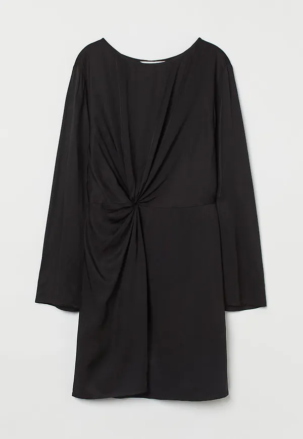 H & M - Draperad klänning - Svart