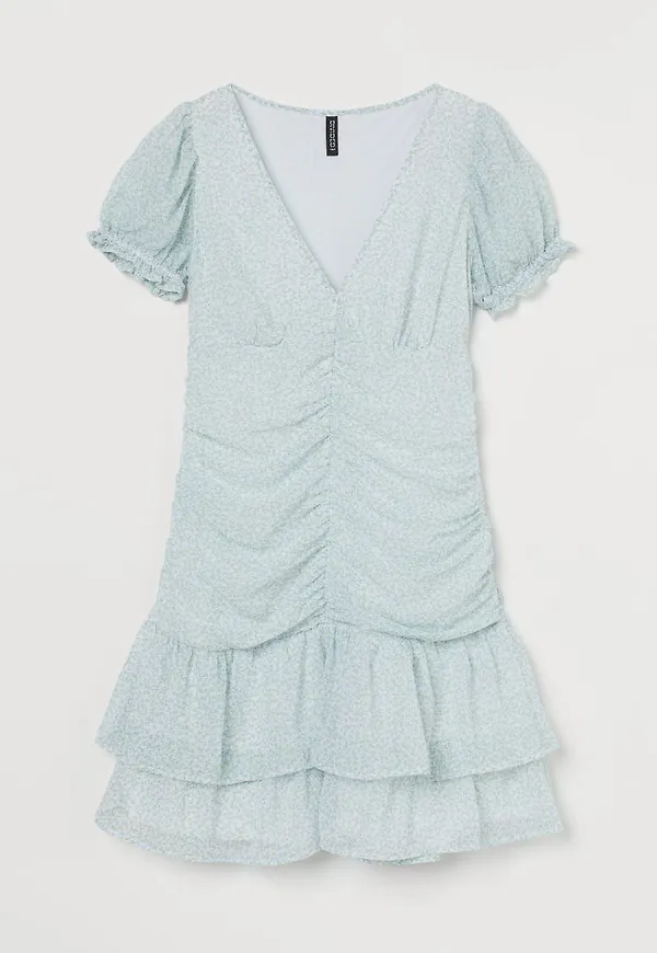 H & M - Draperad klänning - Vit