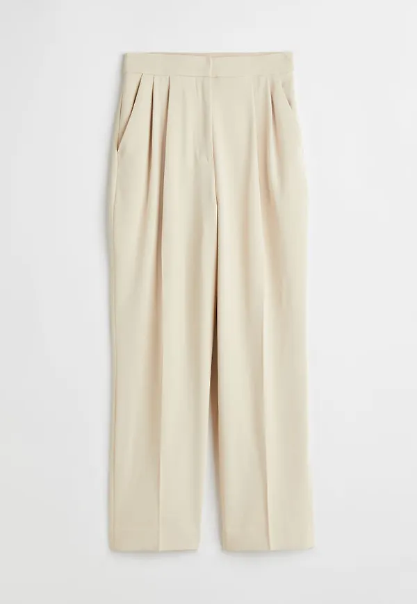 H & M - Dressad byxa - Beige