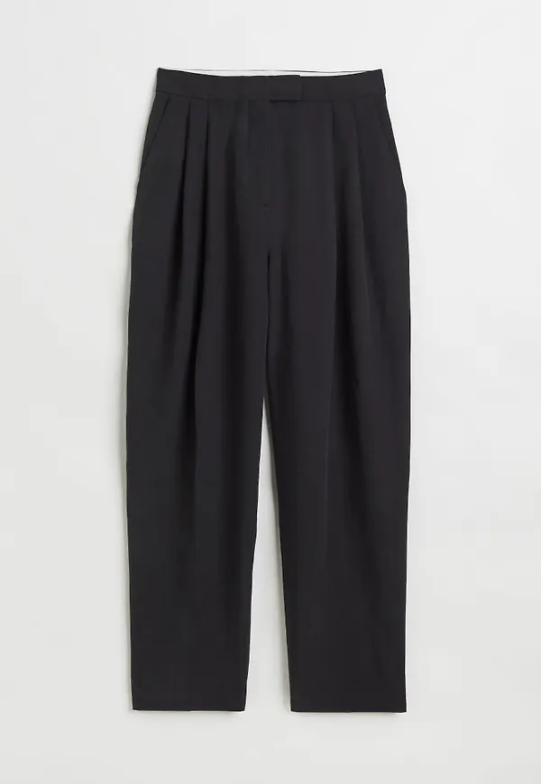 H & M - Dressad byxa i linmix - Svart
