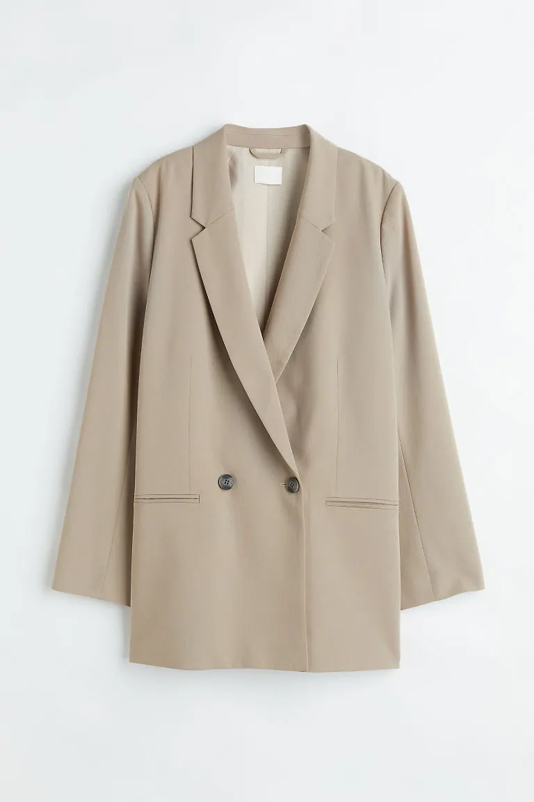 H & M - Dubbelknäppt kavaj - Beige