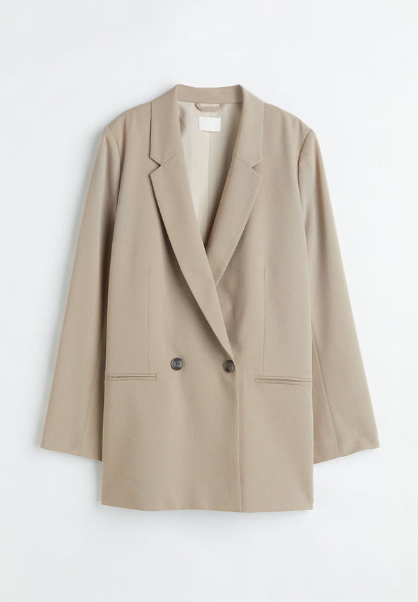 H & M - Dubbelknäppt kavaj - Beige