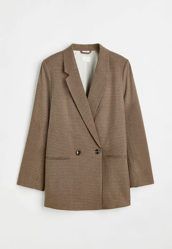 H & M - Dubbelknäppt kavaj - Brun
