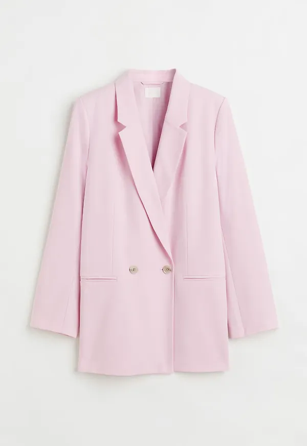 H & M - Dubbelknäppt kavaj - Rosa