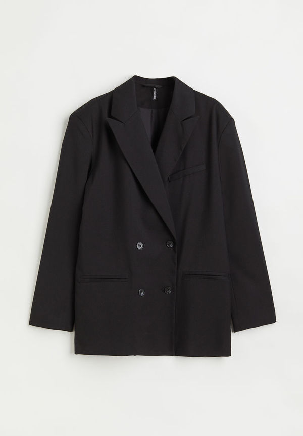 H & M - Dubbelknäppt kavaj - Svart