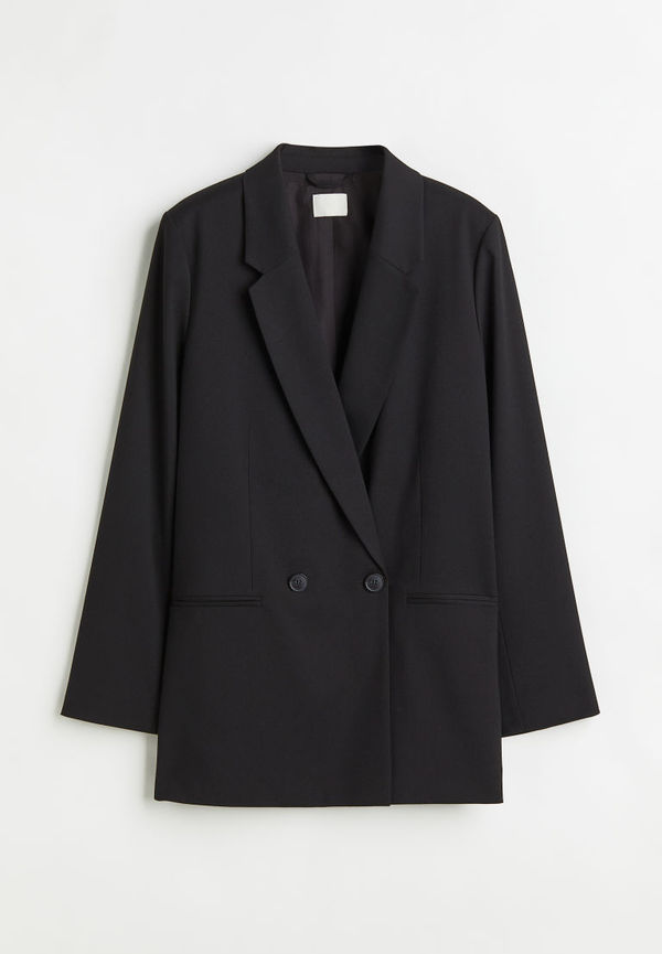 H & M - Dubbelknäppt kavaj - Svart