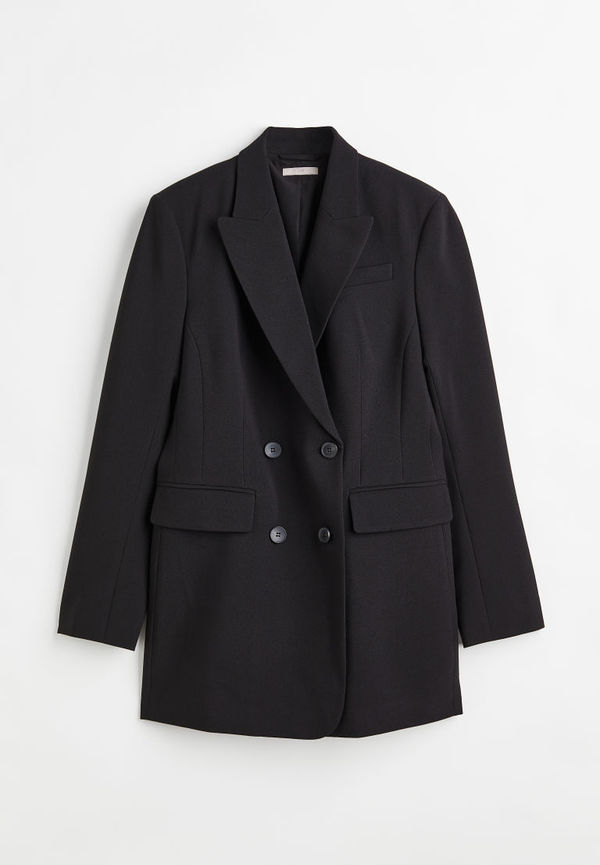 H & M - Dubbelknäppt kavaj - Svart