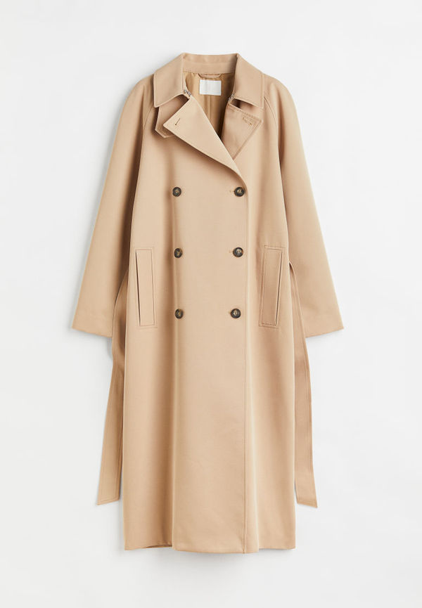 H & M - Dubbelknäppt trenchcoat - Beige