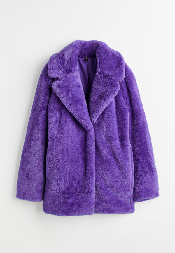 H & M - Enkelknäppt jacka i pile - Lila