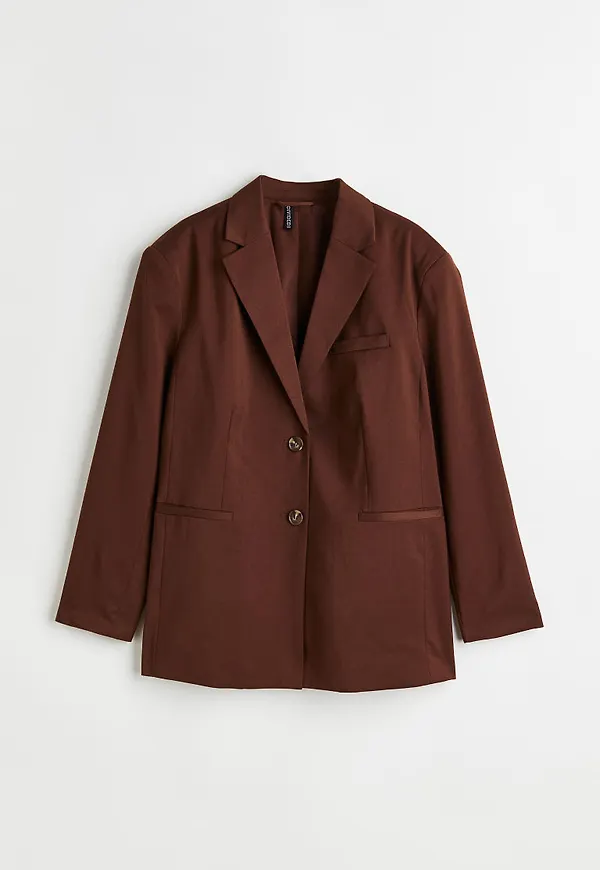 H & M - Enkelknäppt kavaj - Brun