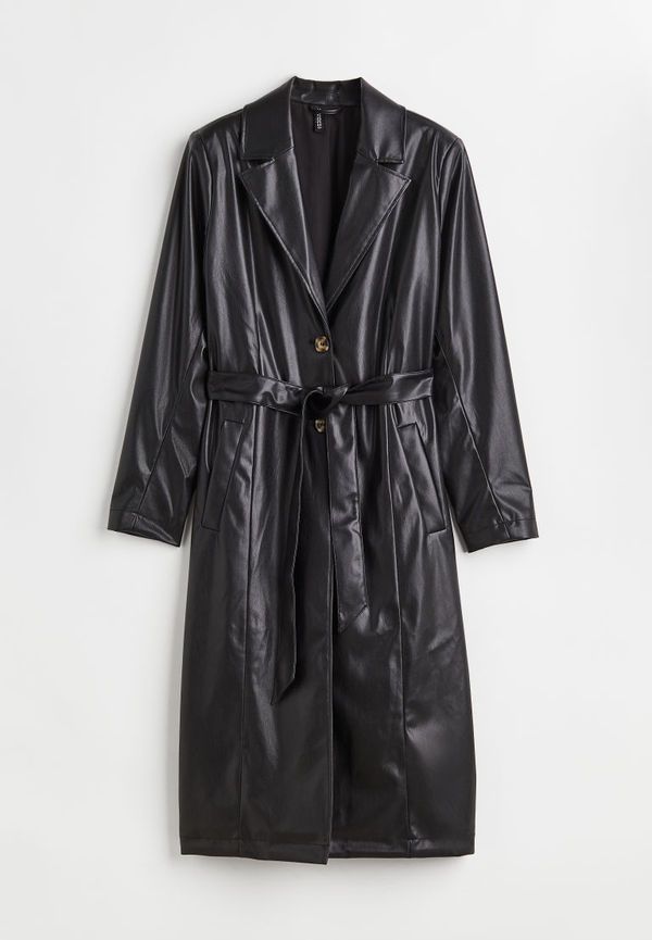 H & M - Enkelknäppt trenchcoat - Svart