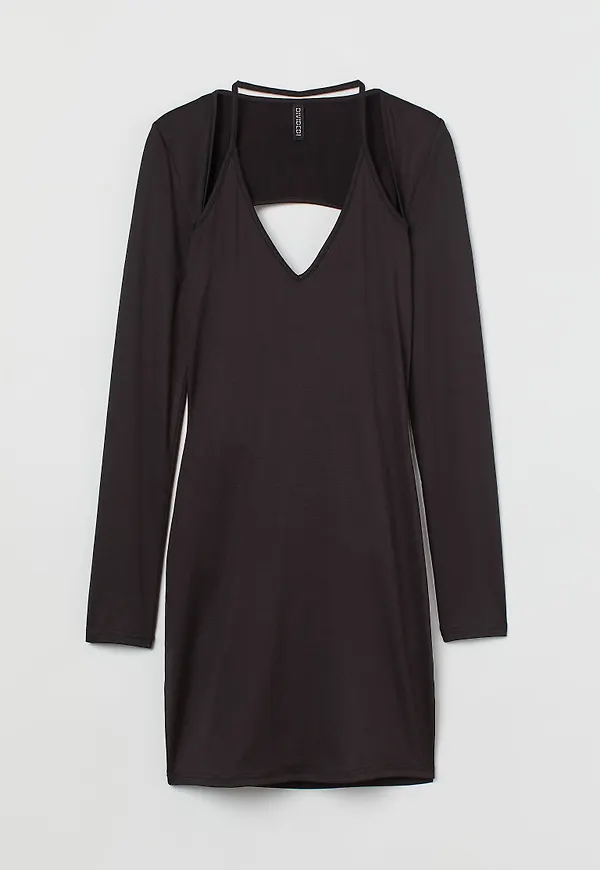 H & M - Figurnära klänning - Svart