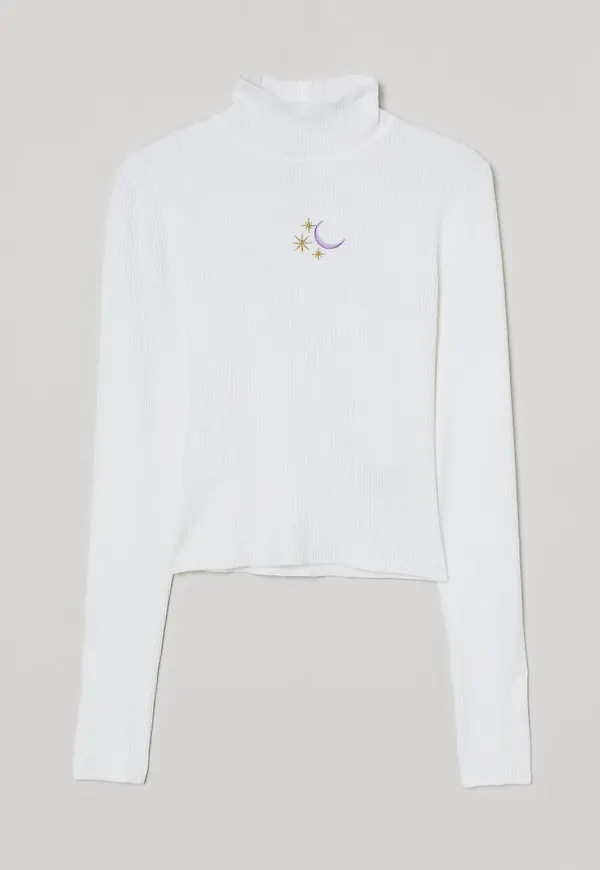 H & M - Figurnära polotröja - Vit