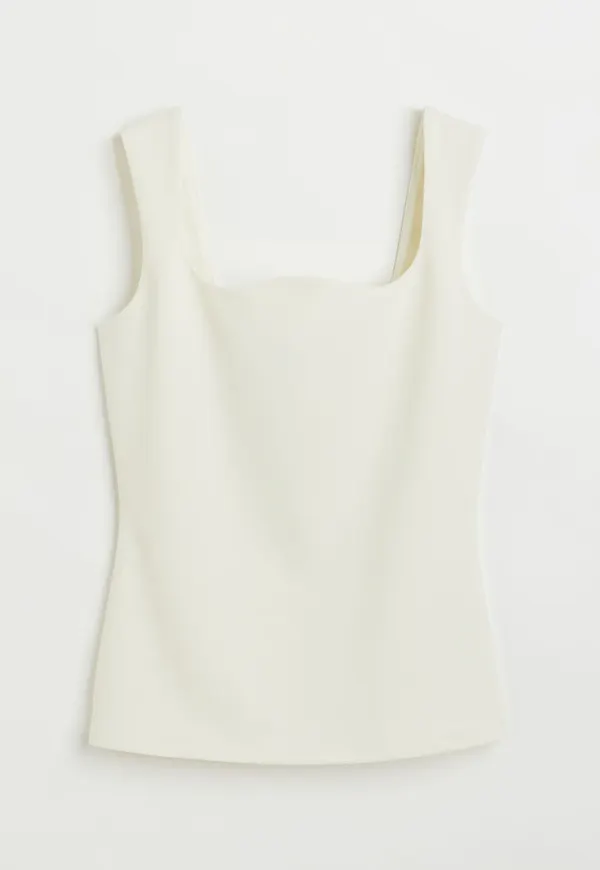 H & M - Figurnära topp - Vit