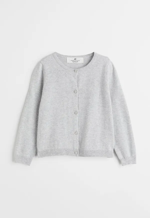 H & M - Finstickad bomullskofta - Grå