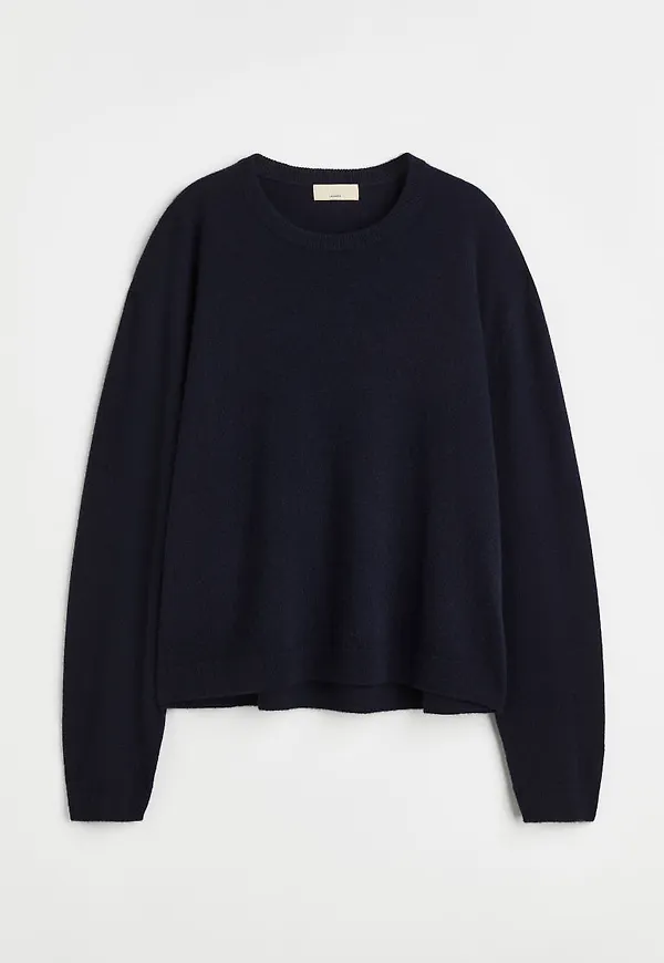 H & M - Finstickad kashmirtröja - Blå