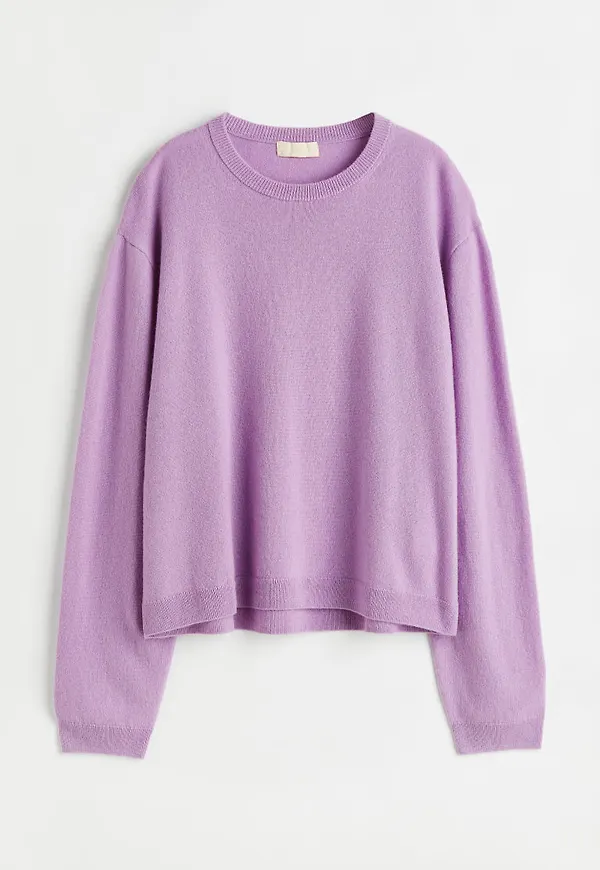 H & M - Finstickad kashmirtröja - Lila