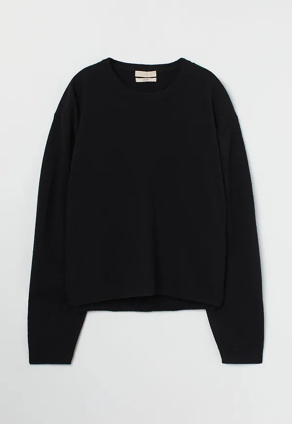 H & M - Finstickad kashmirtröja - Svart
