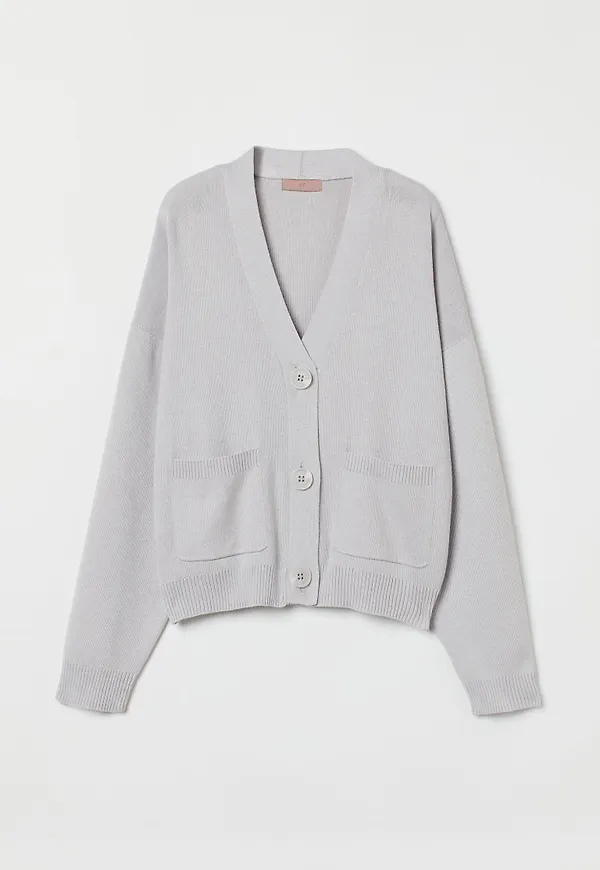 H & M - Finstickad kofta - Grå