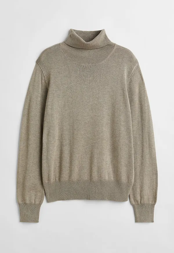 H & M - Finstickad polotröja - Brun