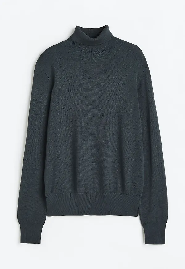 H & M - Finstickad polotröja - Grön
