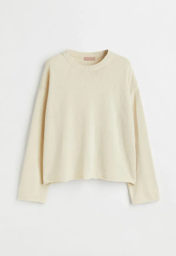 H & M - Finstickad tröja - Beige