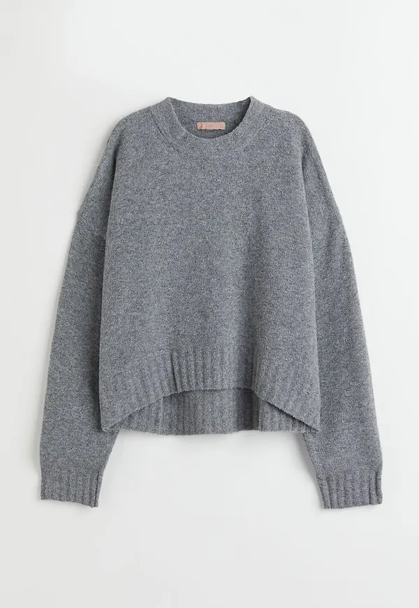 H & M - Finstickad tröja - Grå