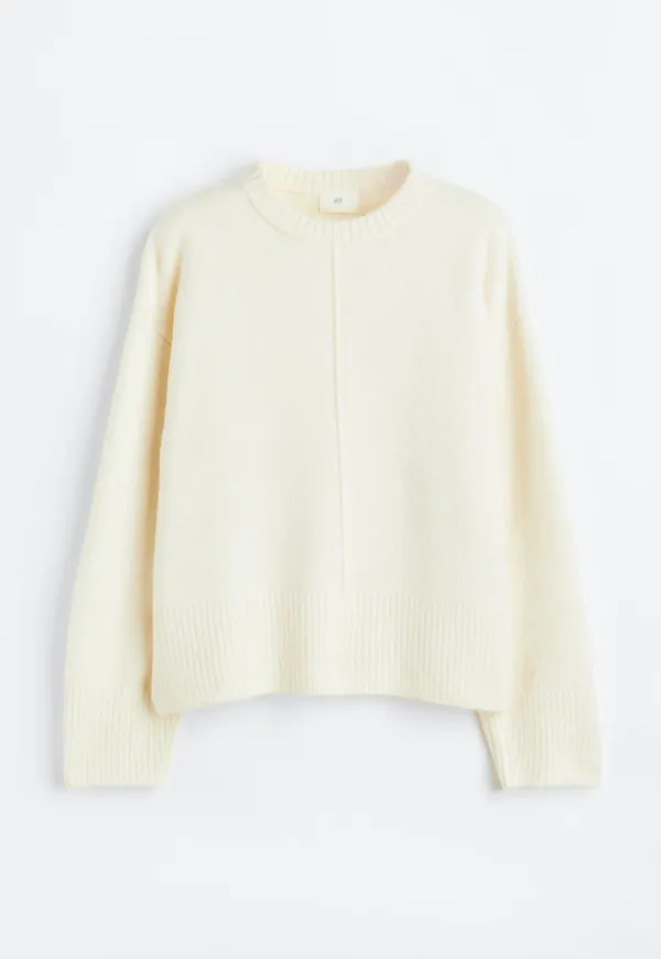 H & M - Finstickad tröja - Vit