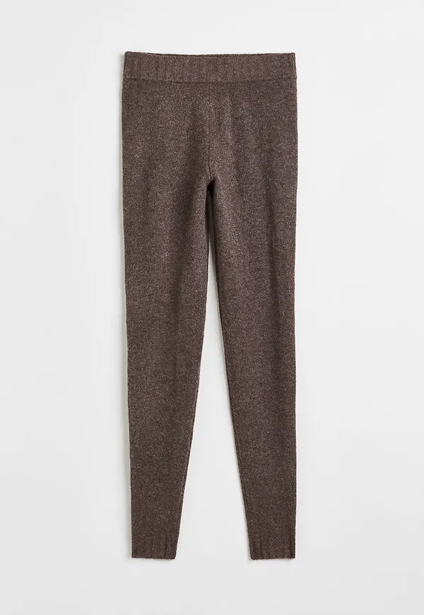 H & M - Finstickade leggings - Brun