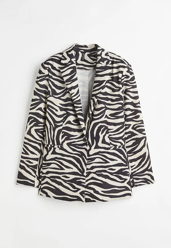 H & M - Glittrig enkelknäppt kavaj - Beige