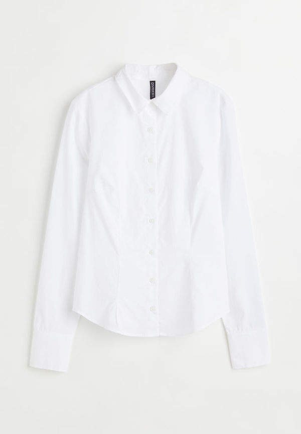 H & M - H & M+ Cotton poplin shirt - Vit