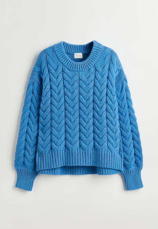 H & M - H & M+ Flätstickad tröja - Blå