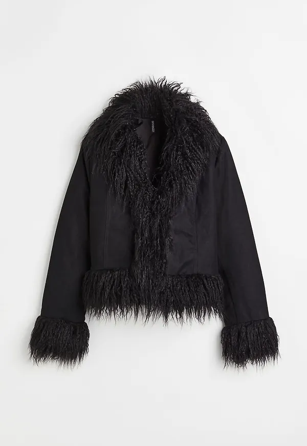 H & M - H & M+ Jacka med fluffig mudd - Svart