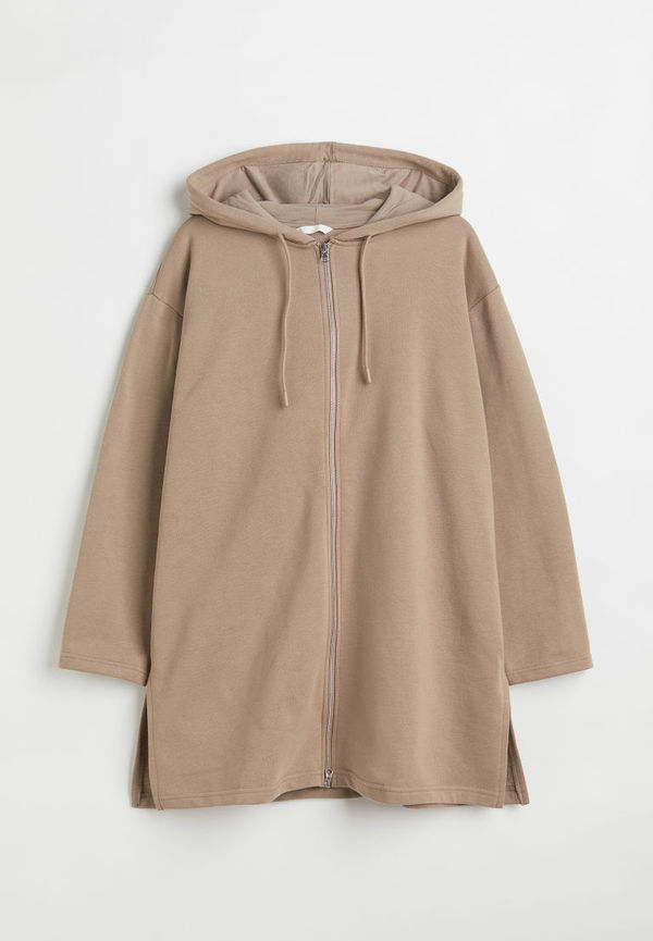 H & M - H & M+ Long zip-through hoodie - Brun