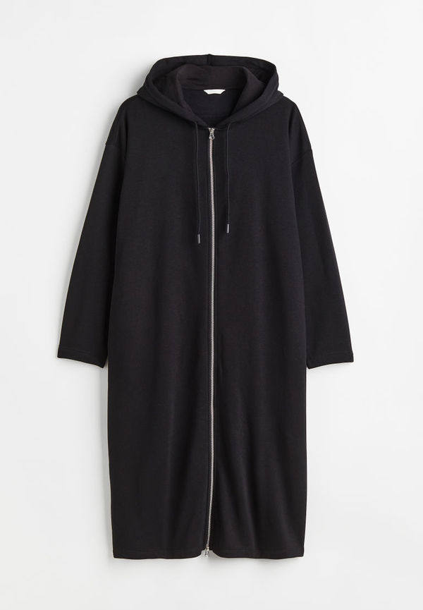 H & M - H & M+ Long zip-through hoodie - Svart