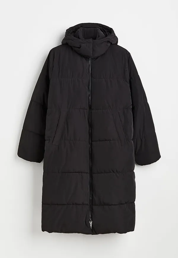 H & M - H & M+ Lång pufferjacka - Svart