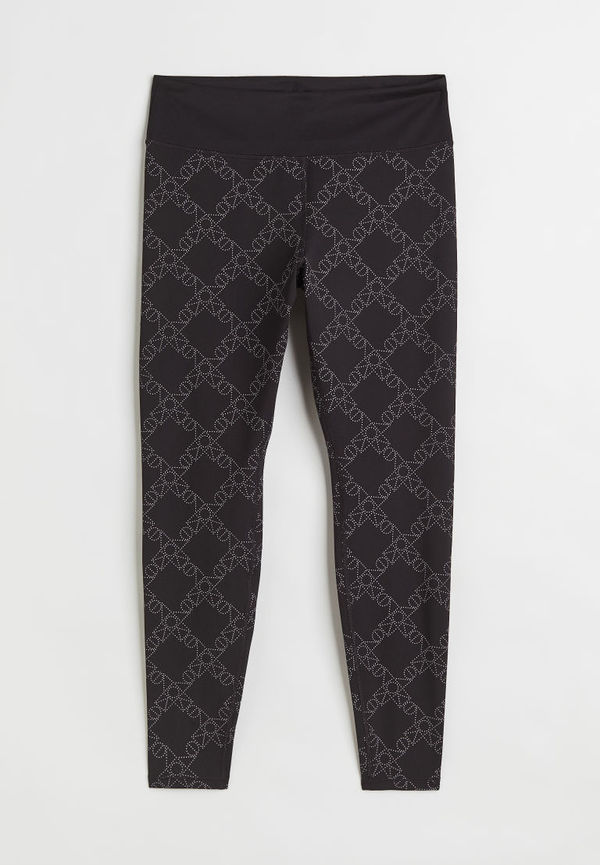 H & M - H & M+ Löpartights med monogramtryck - Svart