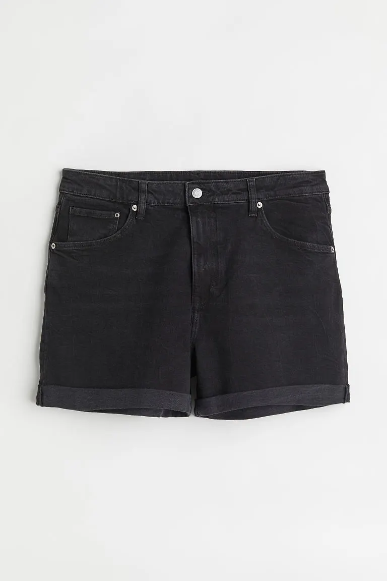 H & M - H & M+ Mom Ultra High Jeansshorts - Svart
