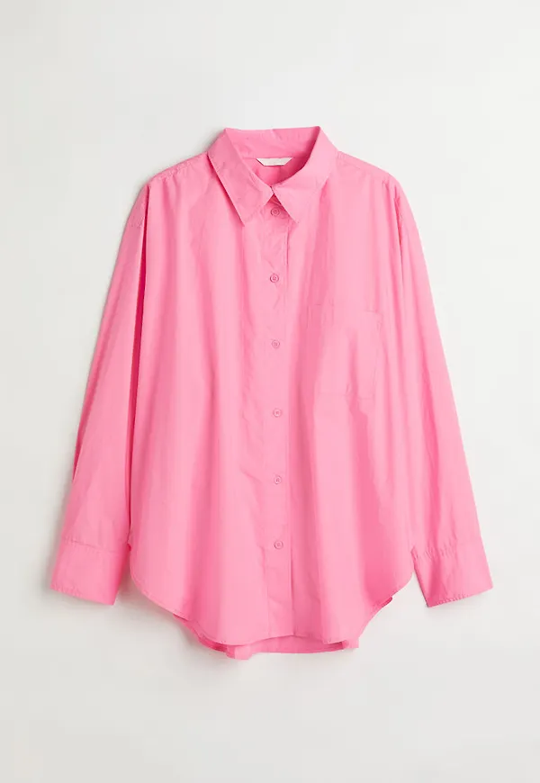 H & M - H & M+ Oversized bomullsskjorta - Rosa