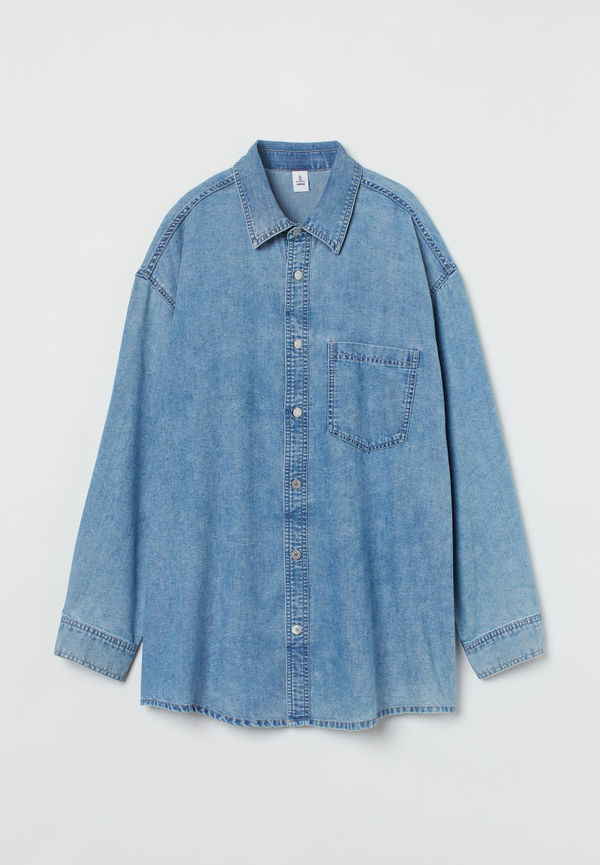 H & M - H & M+ Oversized denimskjorta - Blå