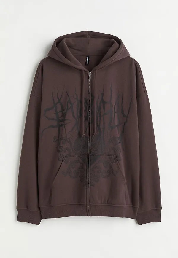H & M - H & M+ Oversized munkjacka med tryck - Brun