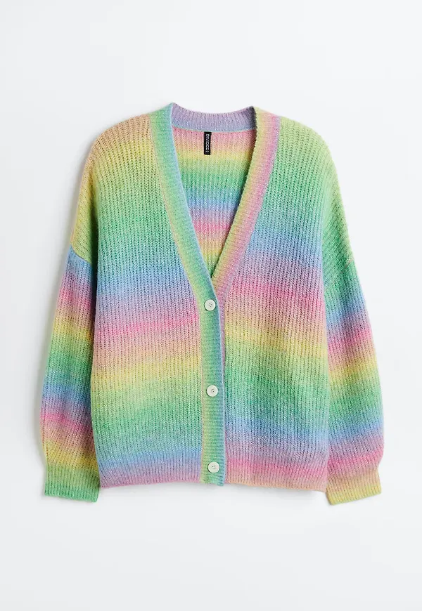 H & M - H & M+ Oversized ribbstickad kofta - Lila